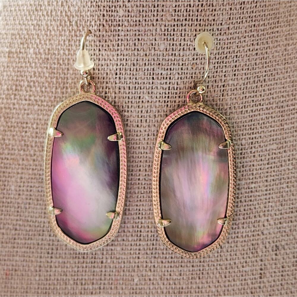 Kendra scott Gold and Black‎ MOP Elle Earrings